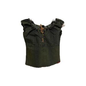 Handcrafted top made from bongo jeans!